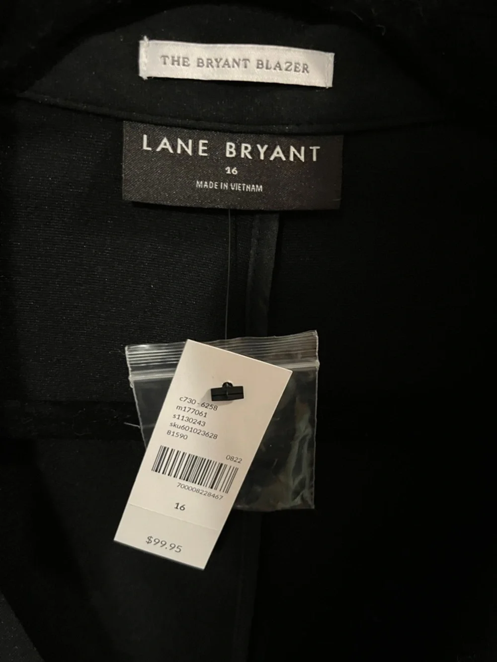 Lane Bryant Black Double-Breasted Suit Blazer - Picture 2 of 10